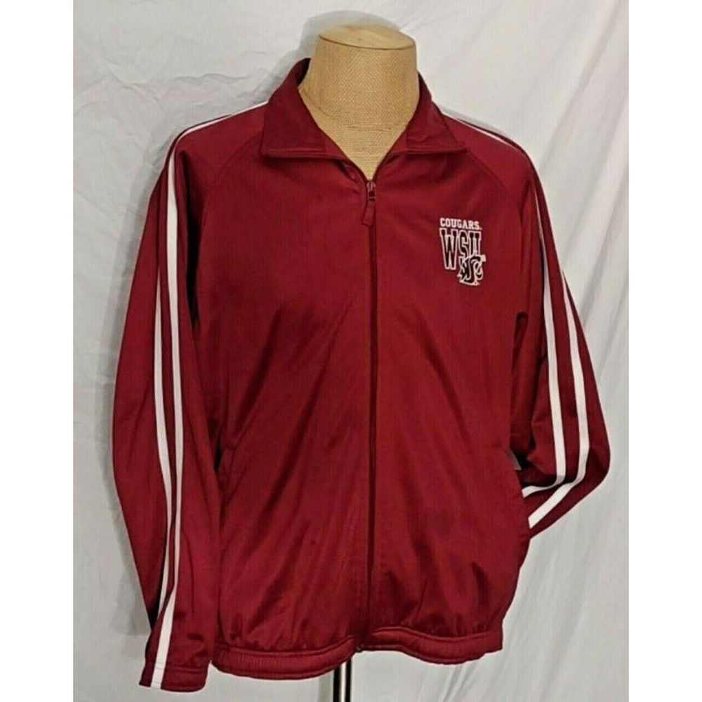 Washington State Cougars Track Warmup Holloway Jacket Size L Full Zip Drawstring